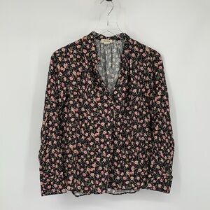 Zadig & Voltaire Tink Anemone blouse shirt top boxy boho dark floral new XS